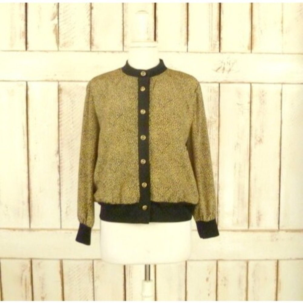 80s vintage leopard print slouchy blouse